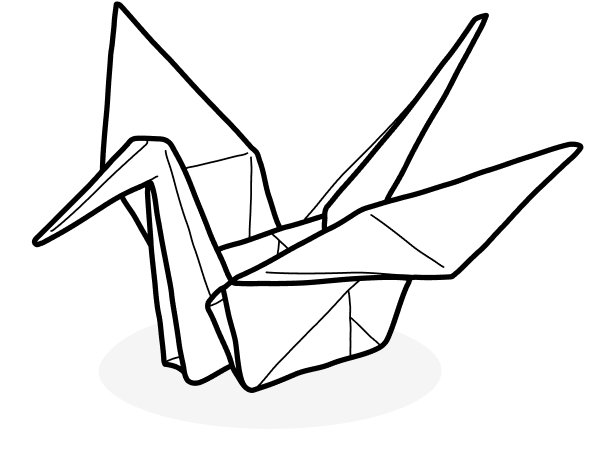 Kinnu origami crane illustration